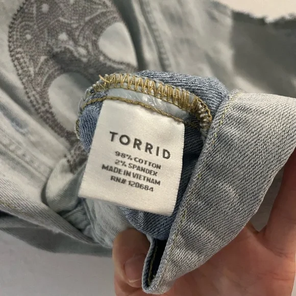 Torrid Metal Studded Skull Distressed Denim Biker Vest Stretch Outdoor Women's 0 - Picture 5 of 8